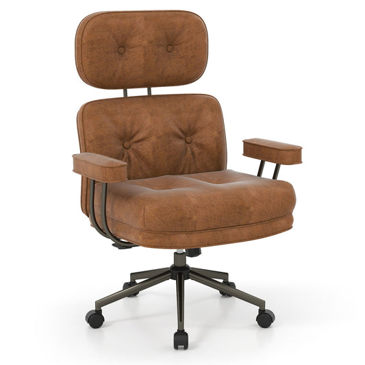 Ergonomic Home Office Chair Suede in Coffee