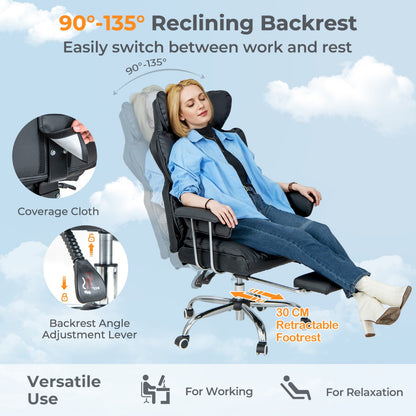 Ergonomic High Back Office Chair Executive Computer Desk Chair-Black