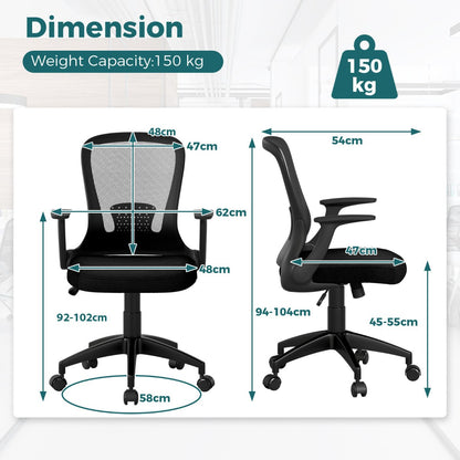 Ergonomic Mesh Office Chair with Adjustable Backrest-Black