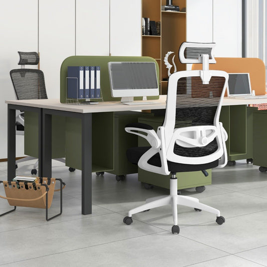 Ergonomiczny fotel biurowy z regulowanym podparciem lędźwiowym - biały
