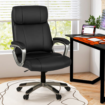 Ergonomic Office Chair with Flip-up Armrests and Rocking Function-Black