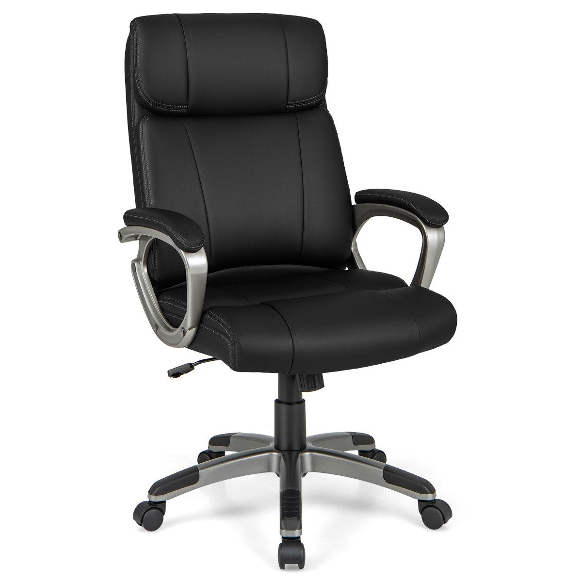 Ergonomic Office Chair with Flip-up Armrests and Rocking Function-Black