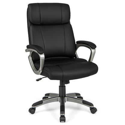 Ergonomic Office Chair with Flip-up Armrests and Rocking Function-Black