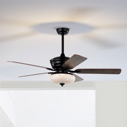 Ceiling Fan with Light and Remote Control for Bedroom Living Room-Black