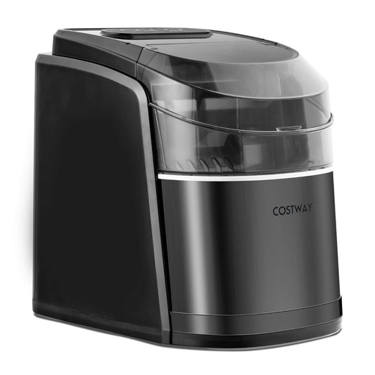 Portable Countertop Ice Maker with Ice Scoop and Basket-Black