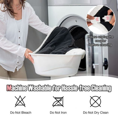 154 x 130 CM Reversible Electric Heated Blanket with 10 Heat Settings-Dark Grey