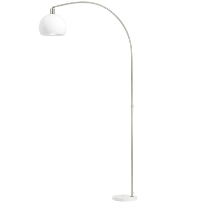 HOMCOM Floor Lamp for Living Room, Modern Standing Lamp with Shade & Foot Switch for Bedroom, Office, White