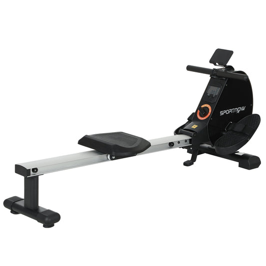 SPORTNOW Folding Magnetic Rowing Machine, with 16-Level Adjustable Resistance, Black