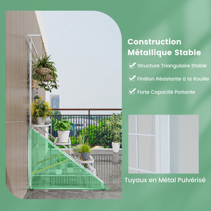 4-Tier Hanging Plant Stand with Hanging Bar and Trellis