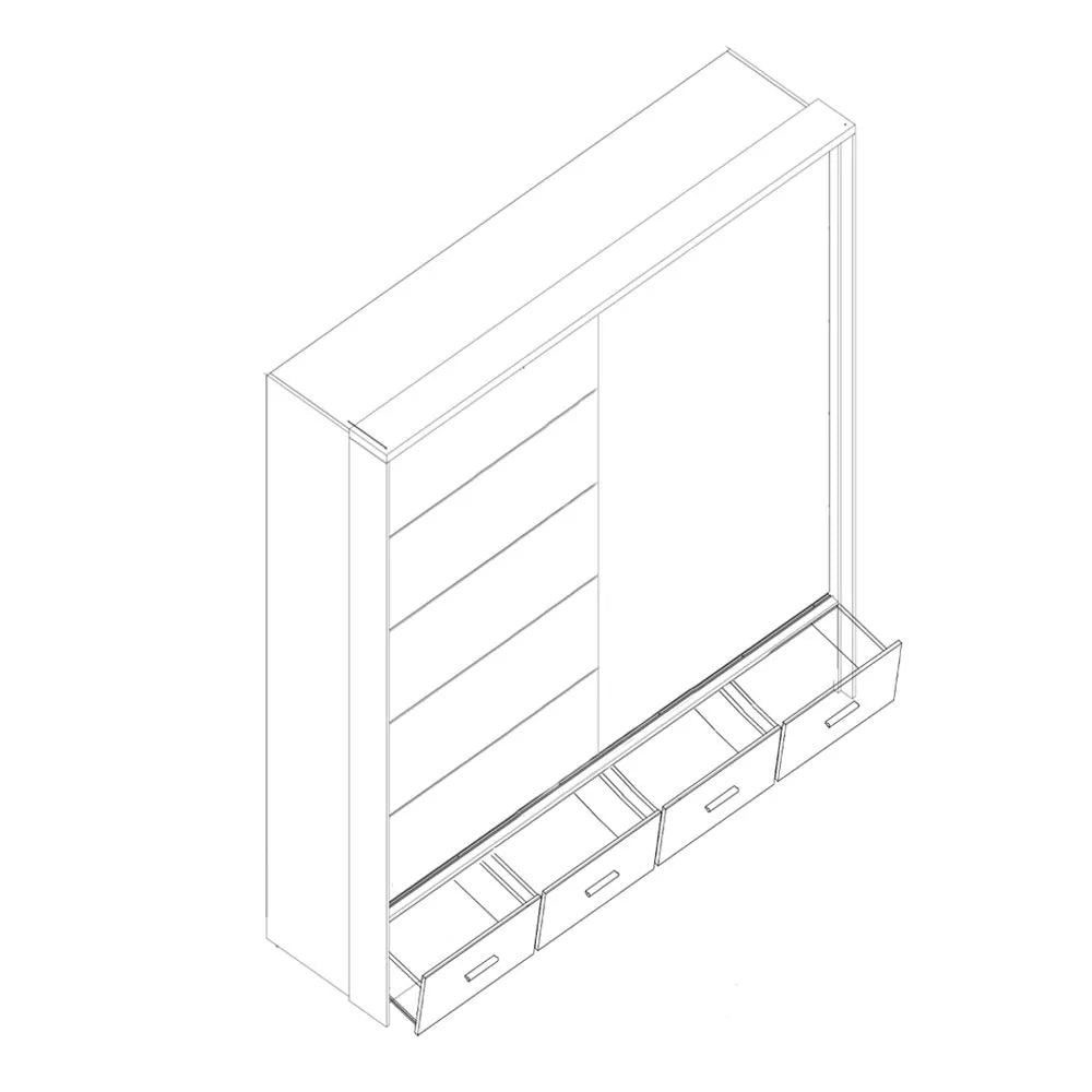 Mendeley 208cm High Gloss Sliding Wardrobe - Grey