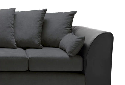 Linacre Corner Sofa - Left Arm Black and Charcoal