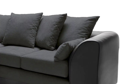 Linacre Corner Sofa - Left Arm Black and Charcoal