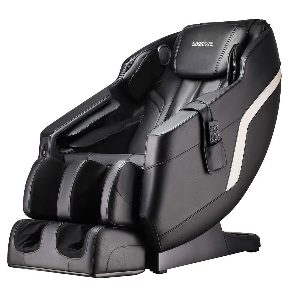 105cm H Real Relax Black Faux Leather Massage Chair with 6 Pre-Set Auto Modes Bluetooth Speaker