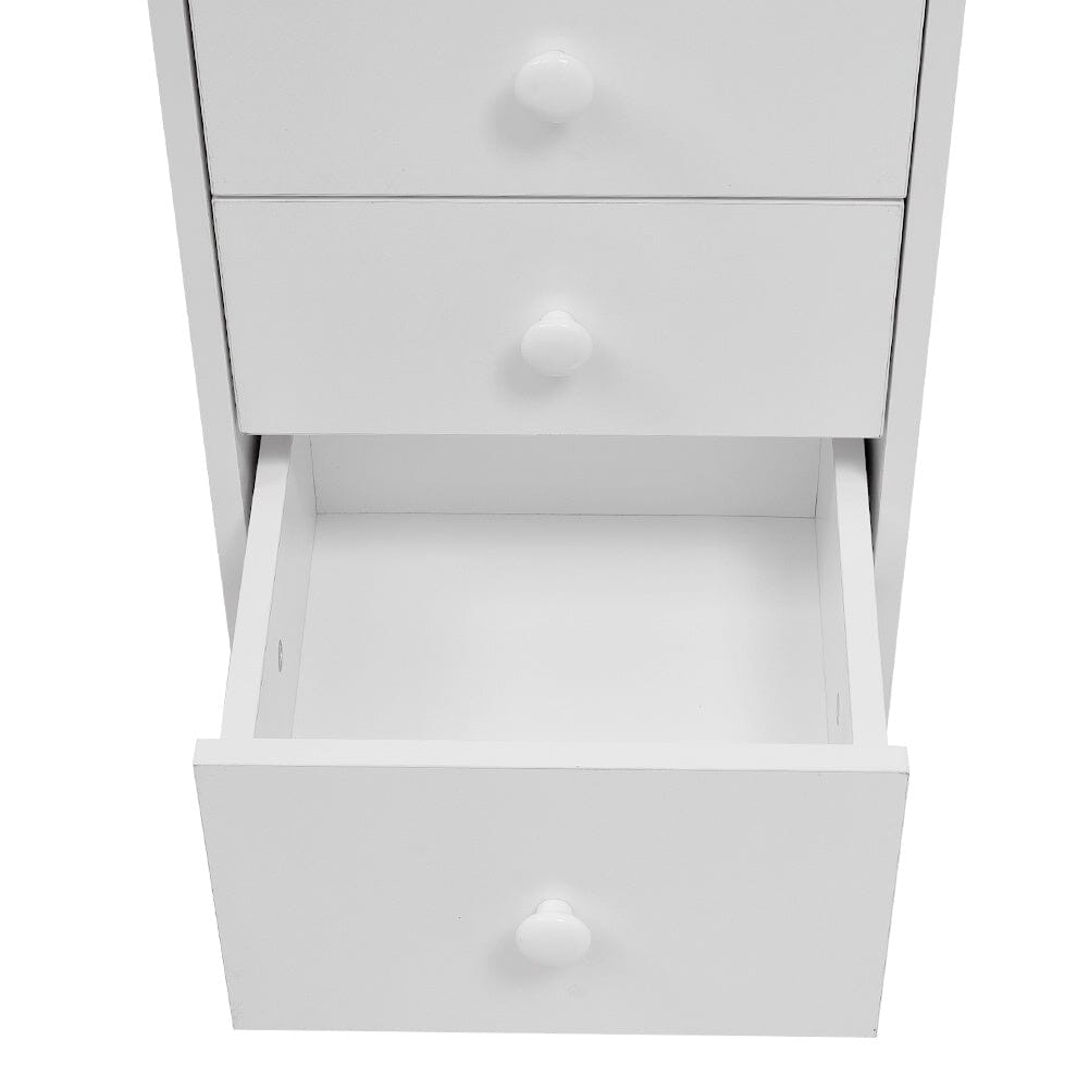 106cm White 3 Drawers Manicure Table with Metal Leg