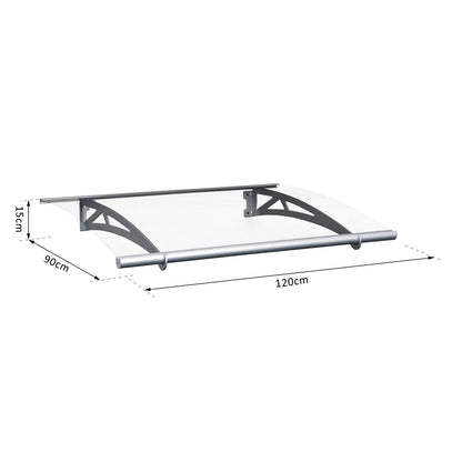 Markiza na drzwi Outsunny, osłona przeciwdeszczowa, osłona okienna, osłona przednia, tylna, osłona okienna, aluminiowy uchwyt 120 cm x 90 cm