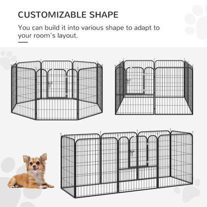 PawHut 4 Sizes Dog Pens Pet Puppy PlayPen Rabbit Puppy Cage Folding Run Fence Garden Metal Hutch