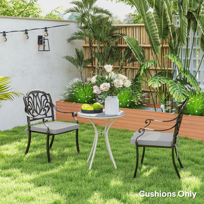 Outsunny Set of 2 Garden Chair Cushions - Light Grey