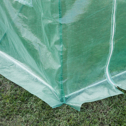 Outsunny 3 x 2 x 2m Pokrycie wymienne do szklarni TYLKO Zimowa osłona ogrodowa PE do tunelu z oknami zwijanymi Drzwi zewnętrzne, zielone