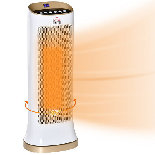 HOMCOM 2000W Electric Heater, PTC Ceramic Portable Fan Heater with Overheating & Tip-Over Protection, 45¡ Oscillating Energy Efficient Electric Heater for Home, Office, Study, Bedroom