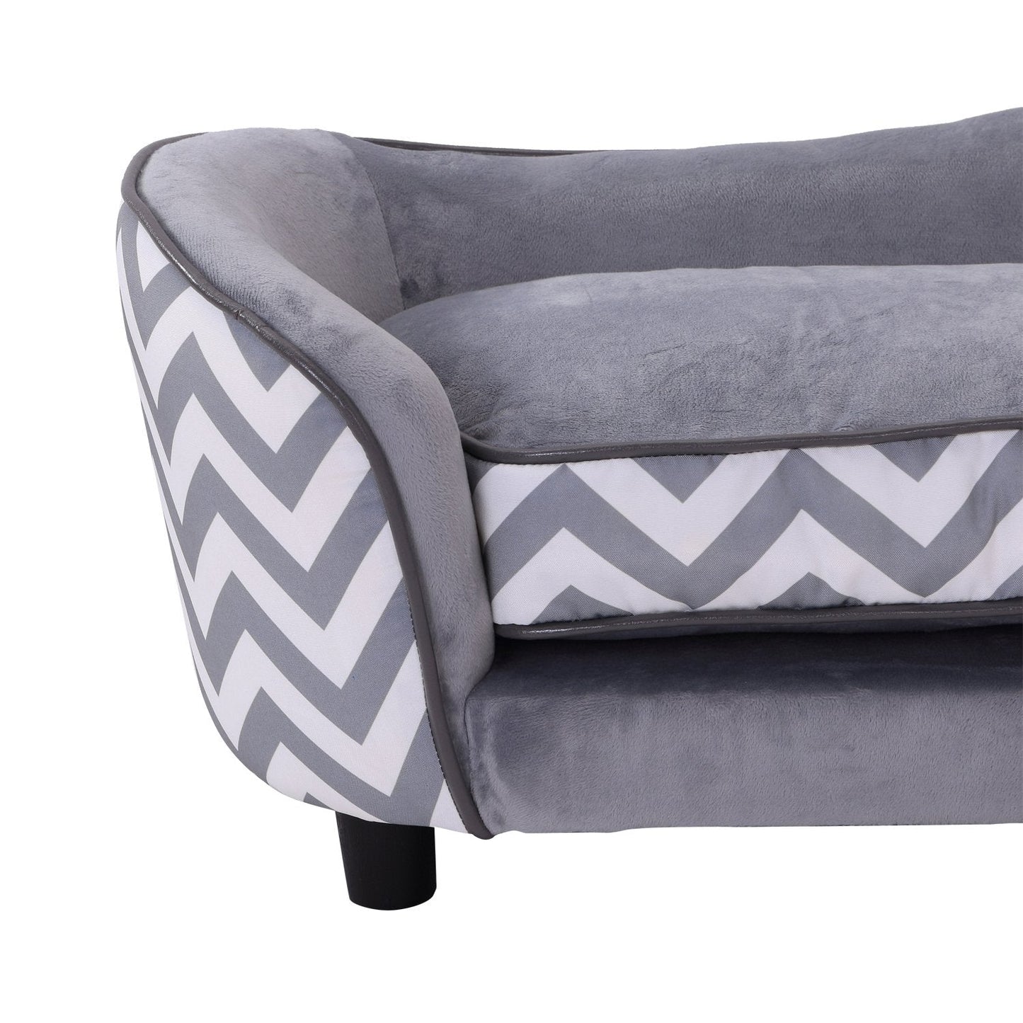 Pawhut 66.5Lx40.5Wx35.5H cm Pet Sofa-Grey