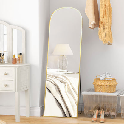 HOMCOM 162cm Aluminium Frame Standing Mirror - Gold