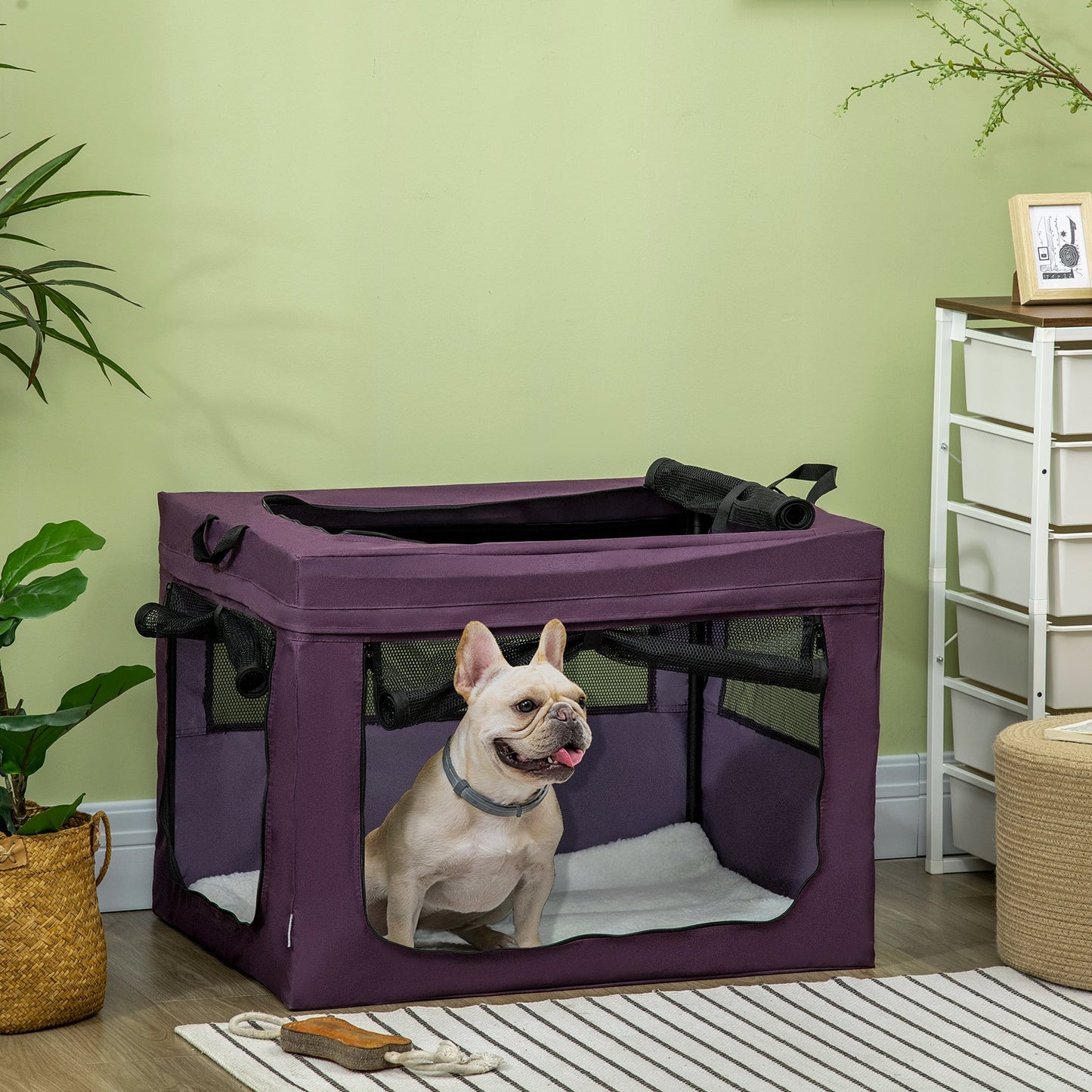 PawHut 80cm Pet Carrier, with Cushion, for Small and Medium Dogs - Purple