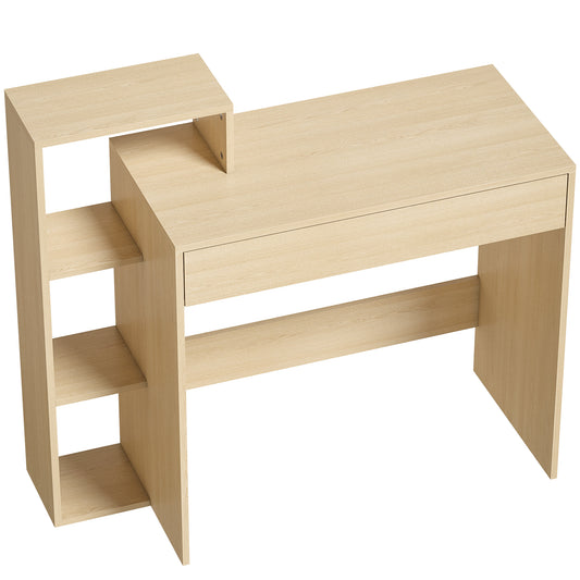 HOMCOM Desk with Storage in a Natural Wood Finish