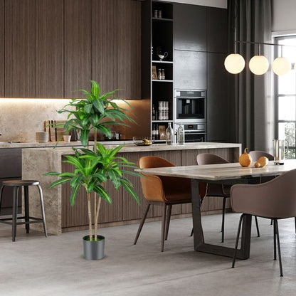 140 CM Tall Fake Dracaena Plant with 92 Leaves and Built-in Cement Pot