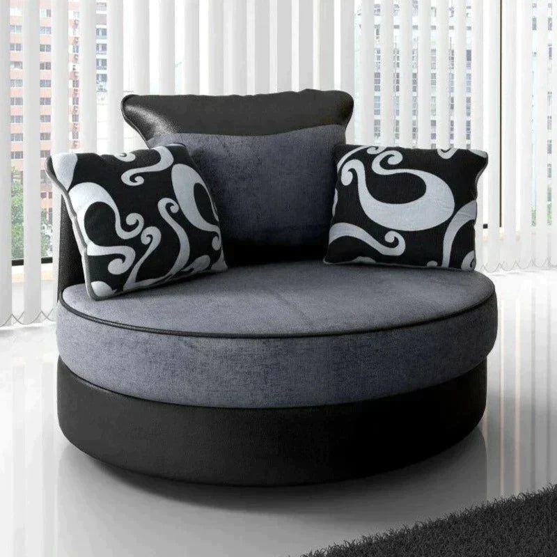 Ferol Fabric Sofa with 2 Seater - Black/Grey