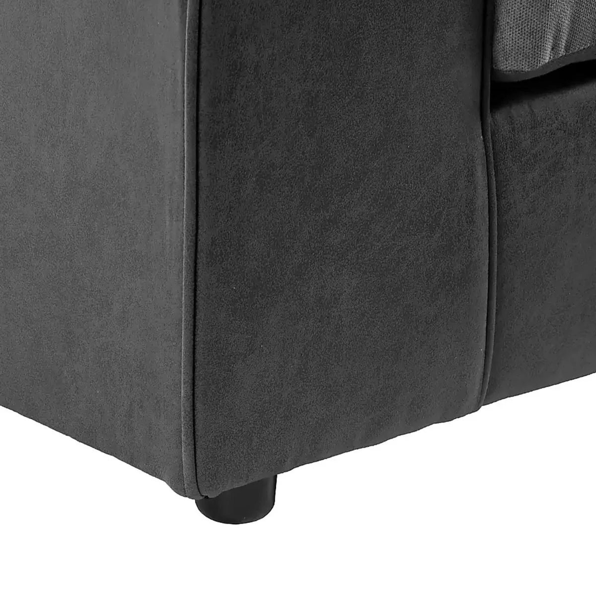 Blake Soft Faux Leather Graphite Corner Sofa - Left and Right Arm