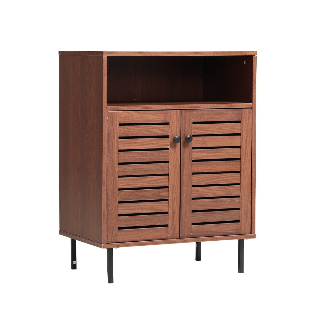 Mid-Century Wooden Sideboard Cabinet with Shelves