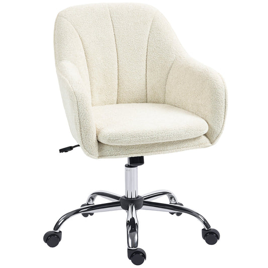 HOMCOM Velvet-Feel Office Chair - Beige