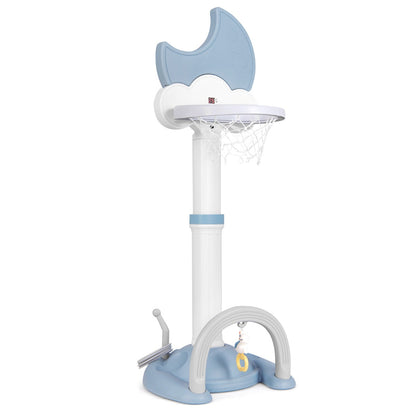 4-In-1 Kids Basketball Hoop with Adjustable Height for Kids-Blue
