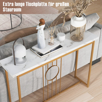 Modern Faux Marble Top Entryway Table-White