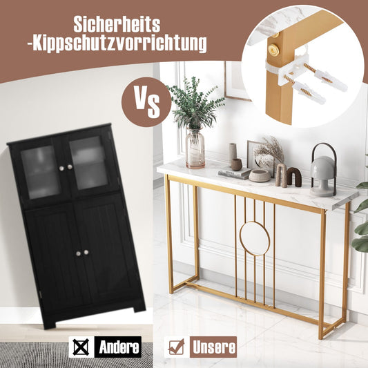 Modern Faux Marble Top Entryway Table-White