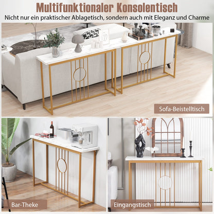 Modern Faux Marble Top Entryway Table-White