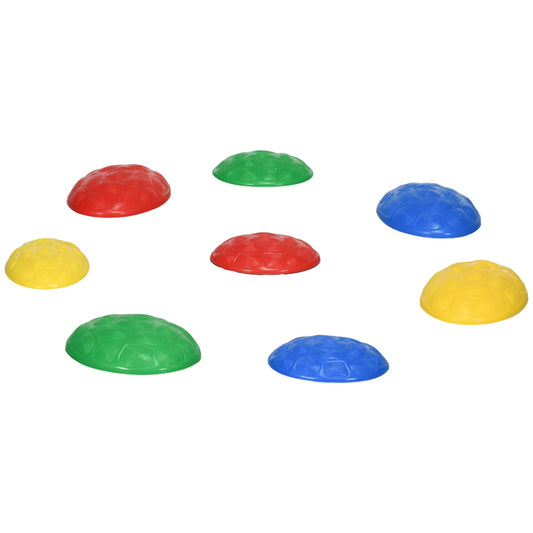 ZONEKIZ Eight-Piece Kids Stepping Stones, with Non-Slip Mats, Balance River Stones