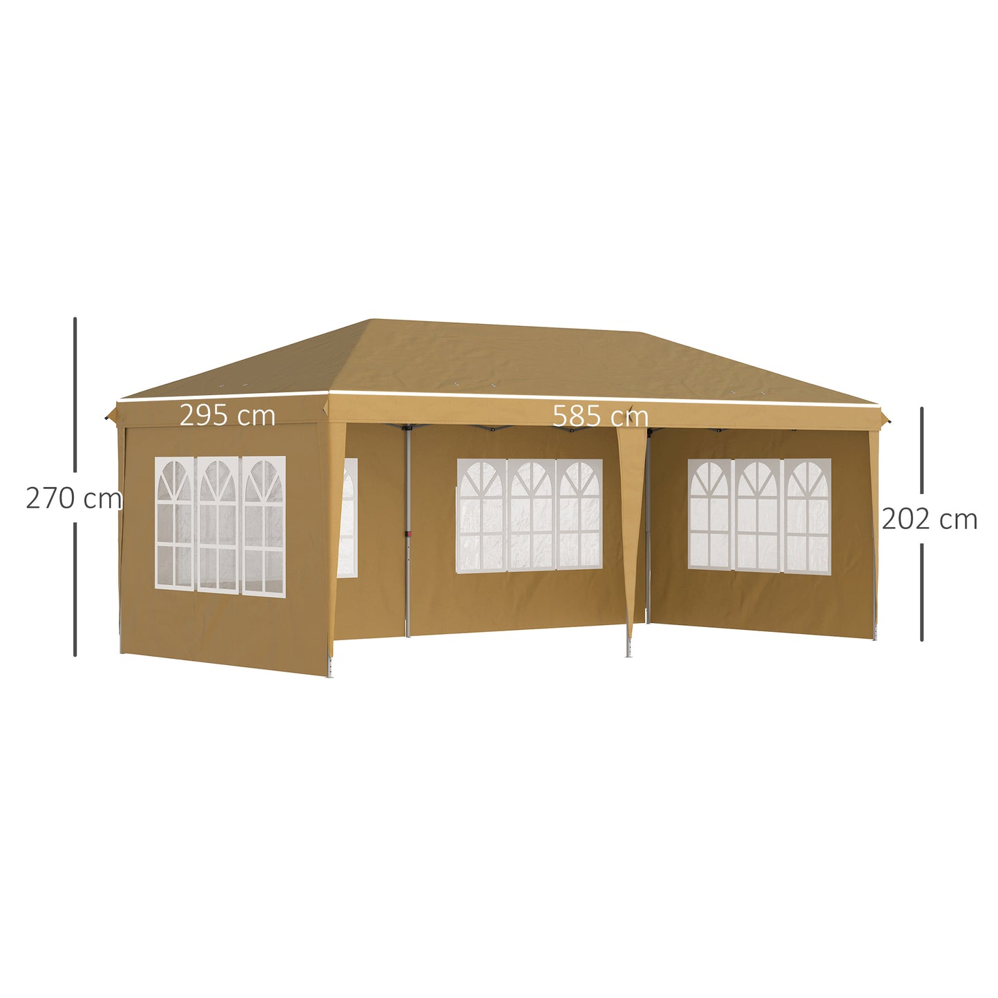 Altana Outsunny 3 x 6m Pop-Up, ze ścianami demontowalnymi - Khaki