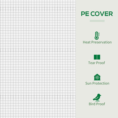 Outsunny Small Walk-in Garden Greenhouse with Steel Frame, Large Roll-up Door and Windows, 200Lx76Wx168Hcm, White