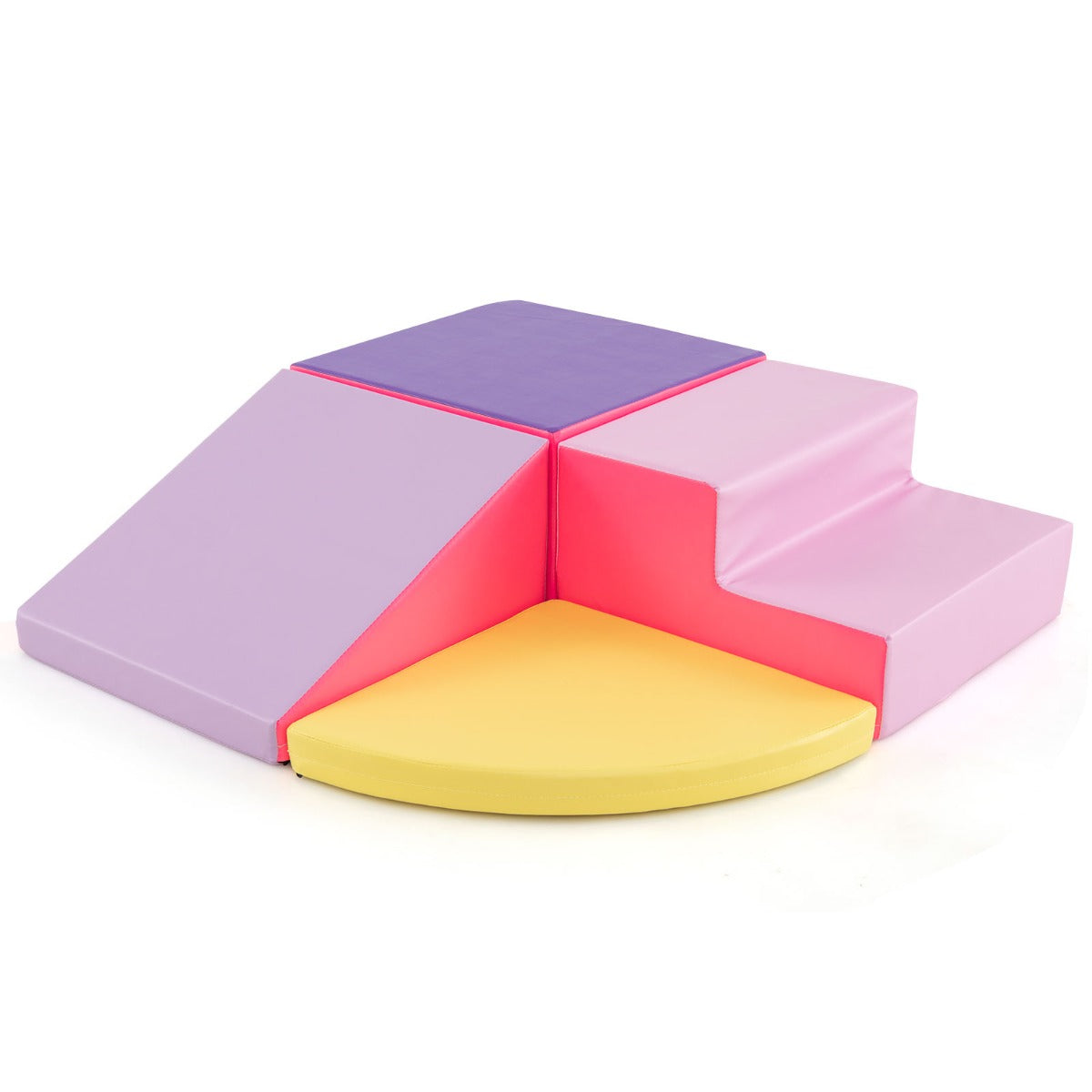 4-Piece Soft Toddler Corner Climbing Sliding Blocks for Babies and Toddlers-Multicolour