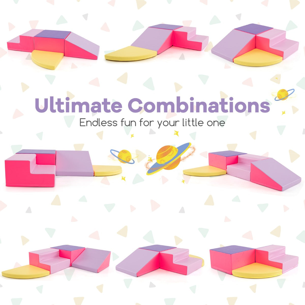 4-Piece Soft Toddler Corner Climbing Sliding Blocks for Babies and Toddlers-Multicolour