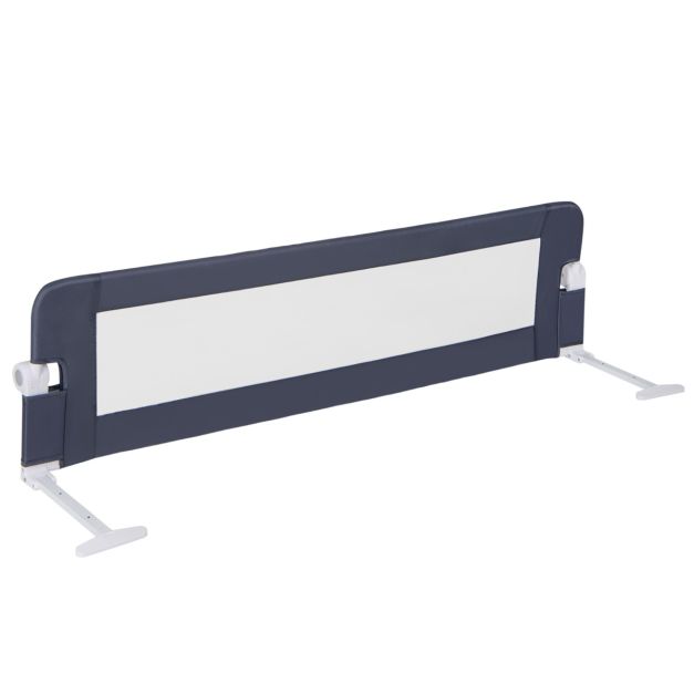 Foldable Bed Rail Swing Down Baby Bed Guard Rail-Gray