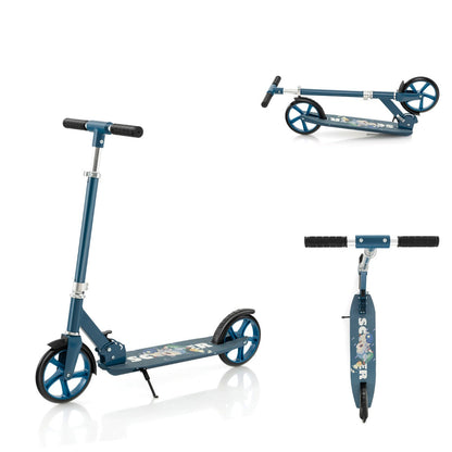 Folding Aluminum Alloy Scooter with 3 Adjustable Heights-Blue