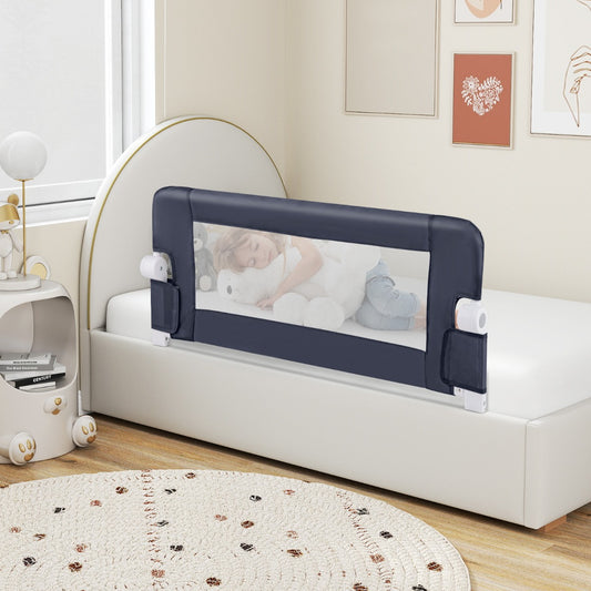 Foldable Toddler Bed Rail with Removable Oxford Cover-Dark Grey