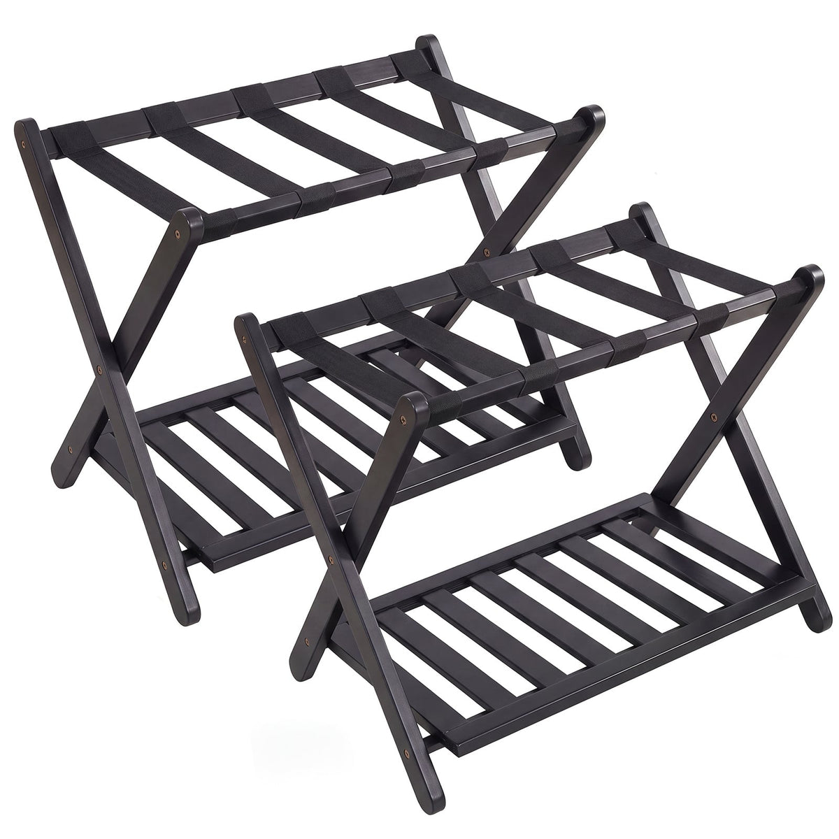 Folding Suitcase Stand in Black