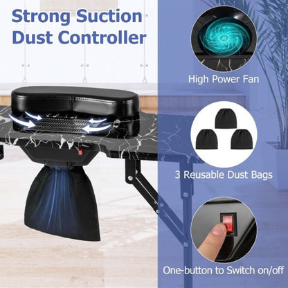 Portable Folding Manicure Nail Table with Electric Dust Collector-Black