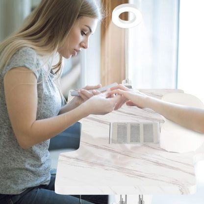 Portable Folding Manicure Nail Table with Electric Dust Collector-White