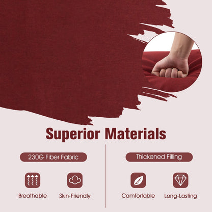 Folding Outdoor Chaise Lounge Cushion Patio Furniture Pad with Straps-Red-1 Piece