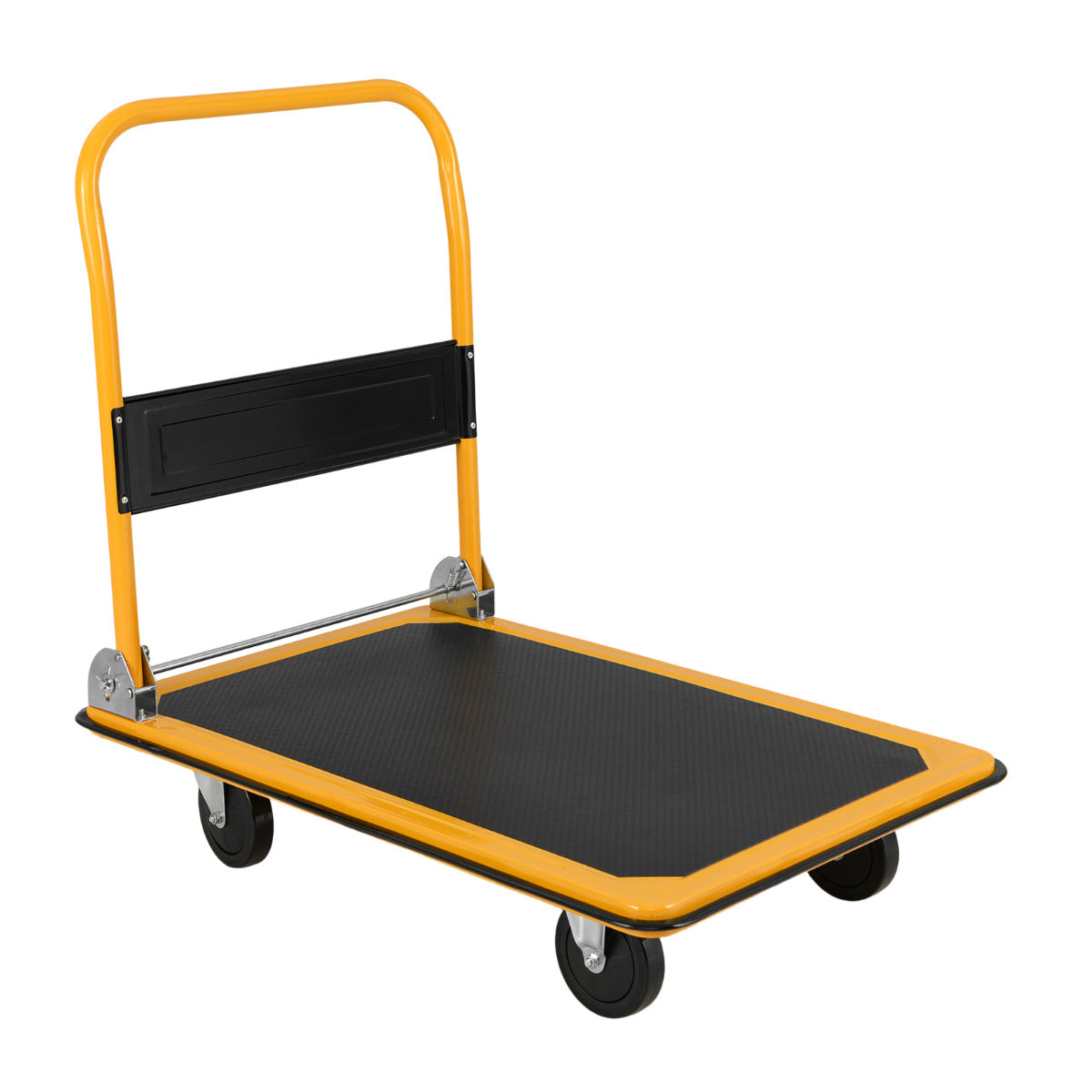 Folding Platform Trolley with Swivel Wheels-Yellow & Black