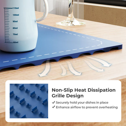 Food Warming Mat Rollable and Portable Electric Warming Tray with Fasting Heating-Blue